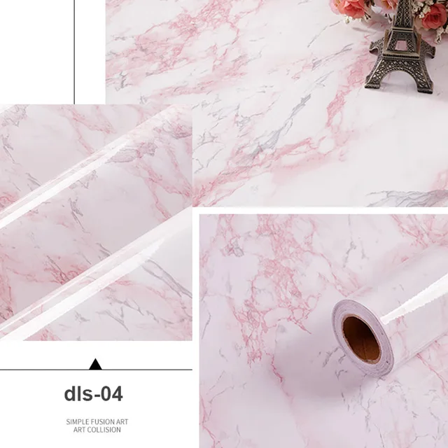 Pearl White DIY Decorative Film PVC Self Adhesive Wall Paper Furniture Renovation Stickers Kitchen Cabinet Waterproof Wallpaper Marble-04