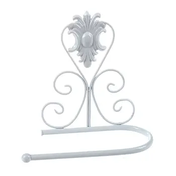 

European Style Iron Toilet Roll Paper Holder Wall Mount Rack (white)