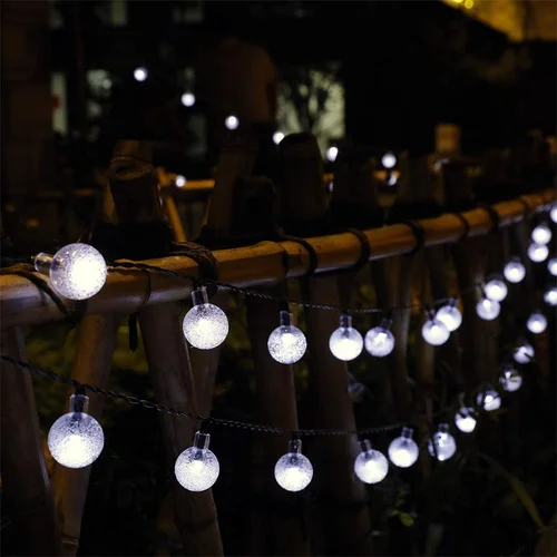 태양열 크리스탈 글로브 스트링 조명, 야외 60 Led, 8 가지 모드, 방수, 태양열 구동 파티오 조명, 정원 파티 장식용 5