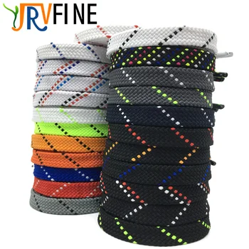 

YJRVFINE Brand Flat Shoelaces for Sneaker Casual Shoes Colorful Shoe Laces Strings Double Colors Oblique Point 1 Pair Wholesale
