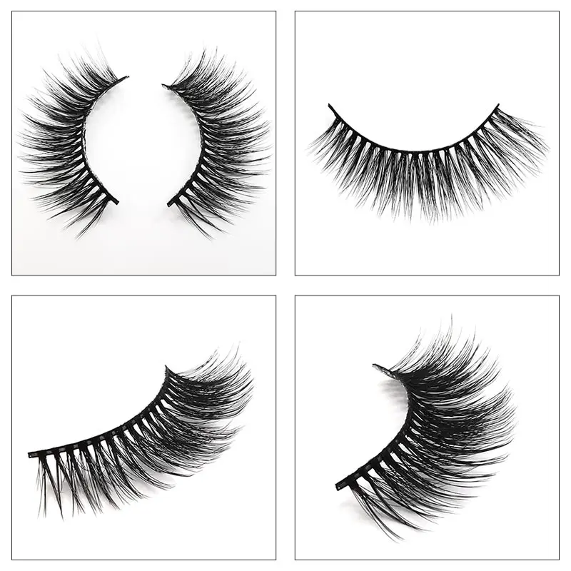 5Pairs 3D Mink Lashes Thick False Eyelashes Fluffy Wispy Crisscros Winged Tapered Eyelashes Handmade Makeup Extension Tools