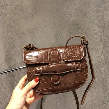 

Bag Women's 2020 Spring And Summer Retro Pattern Mini Saddle Bag Dual Purpose One-Shoulder Cross-body Bag Wallet