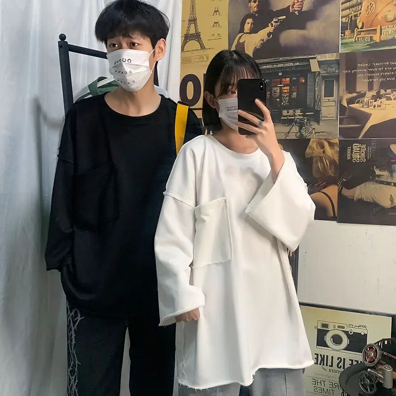 

Spring Hoodie Men's Fashion Solid Color O-neck Pullover Hoodie Men Hoody Streetwear Wild Loose Couple Sweatshirt S-2XL