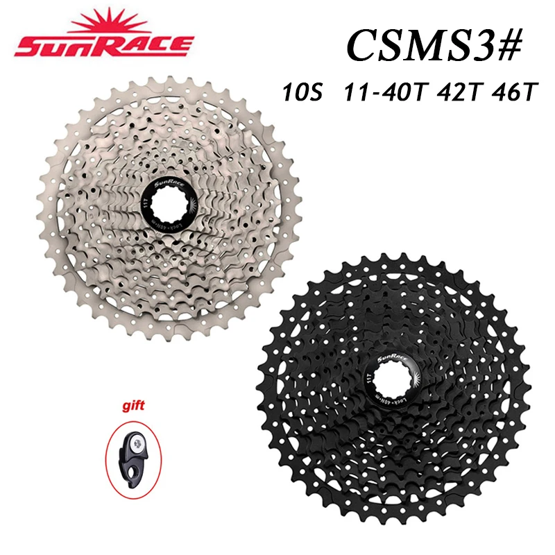 Sunrace Bicicletas Mountain Bike Volano Cassette 10 Velocidade Csms3 11-46T Cassetta Bici Fit Shimano Sram Altre Marche