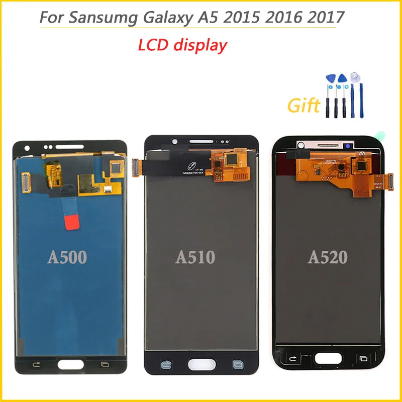 

High Quality LCD For Samsung Galaxy A5 2015 2016 2017 Phone LCDs Display with Touch Screen Digitizer Assembly Adjustable+tools