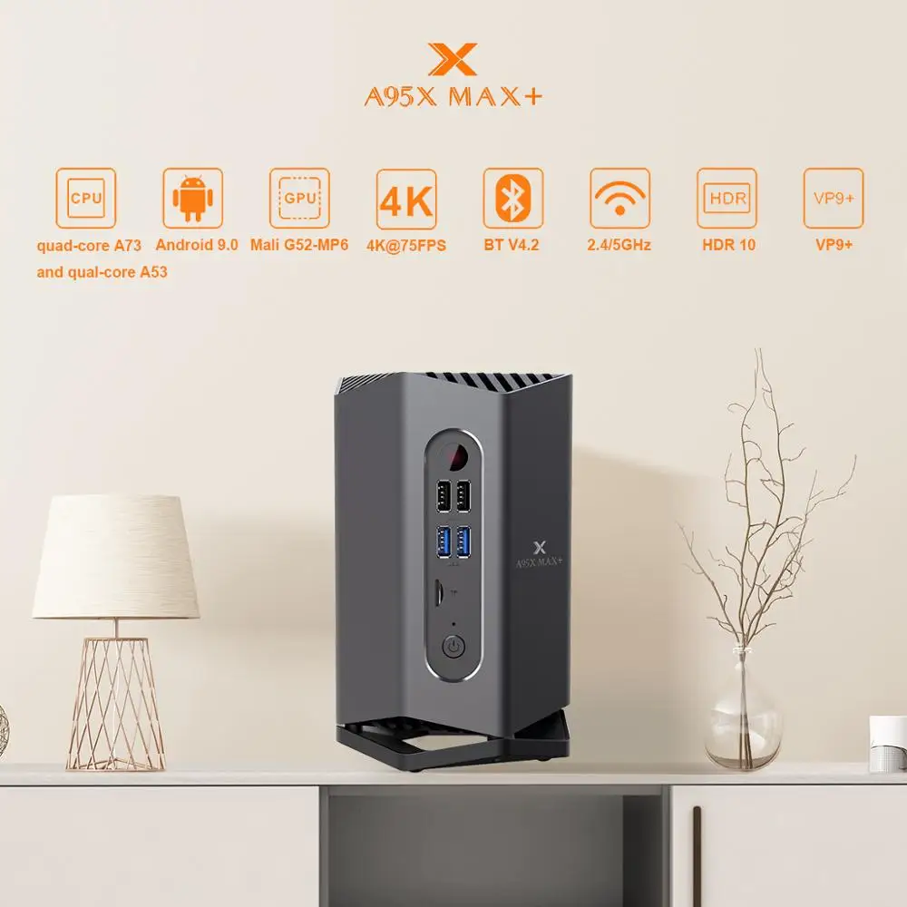 

Gaming TV BOX Android 9.0 A95X MAX Plus S922X Chip 4G 64G Plex Media Server support 4TB SSD/HDD BT WiFi Home Game Gamepad Player