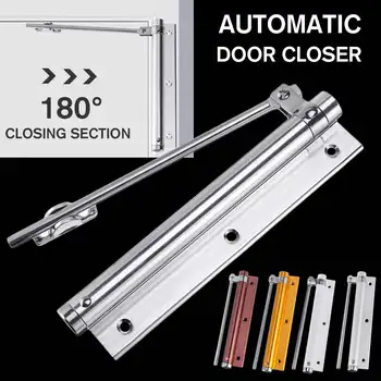 

18CM Adjustable Door Automatic Closer Aluminum Alloy Automatic Door Spring Silver Tone Intensity Suitable for Fire Door