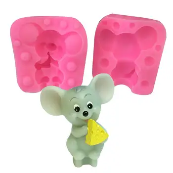 

Mouse Shaped Silicone Soft Candy Mold Cheese Stereo 3D Kitchen Baking Handmade Soap Cake Decorating Tool Candy Chocolate Mold