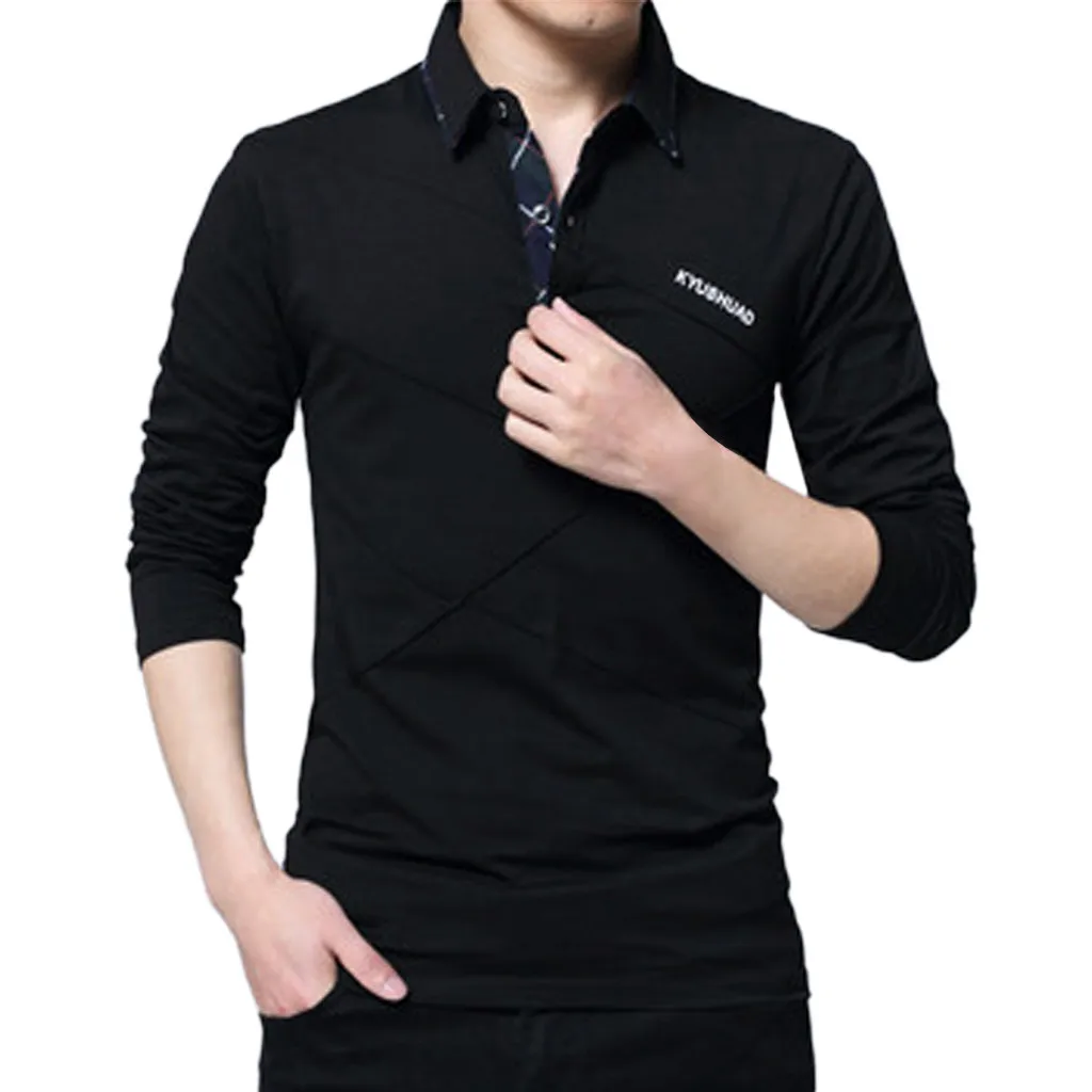 Camisa Masculina мужская Осенняя Зимняя Повседневная Базовая Модная хлопковая рубашка с длинными рукавами на пуговицах с отворотом, топы, блузки размера плюс 5XL