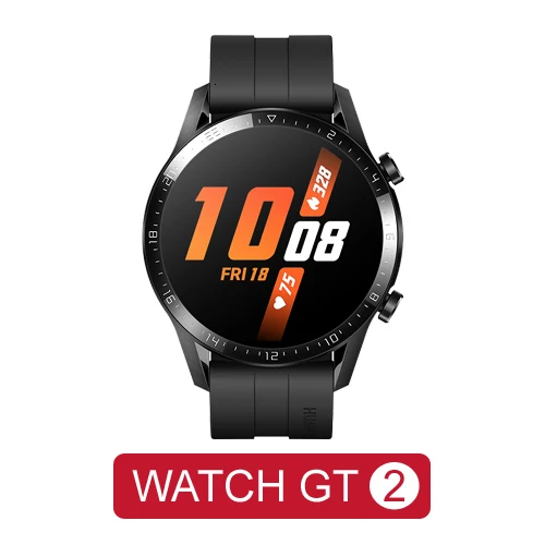 Оригинальные часы huawei GT2, умные часы, Bluetooth, умные часы, 5,1, 14 дней, срок службы батареи, телефонный звонок, частота сердечных сокращений для Android iOS - Цвет: Black