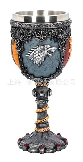 Игра ThronesGourde средневековый Кубок Викинг пиво Викинг рог для напитков украшение на Хэллоуин Череп Кубок кофе чашка из нержавеющей стали