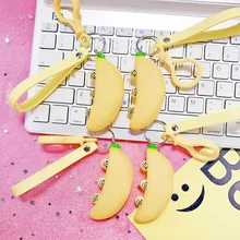 Корейский стиль креативный крутой релаксационный полезный продукт банан маленький желтый брелок для женщин DIY подарок сумочка кулон аксессуары
