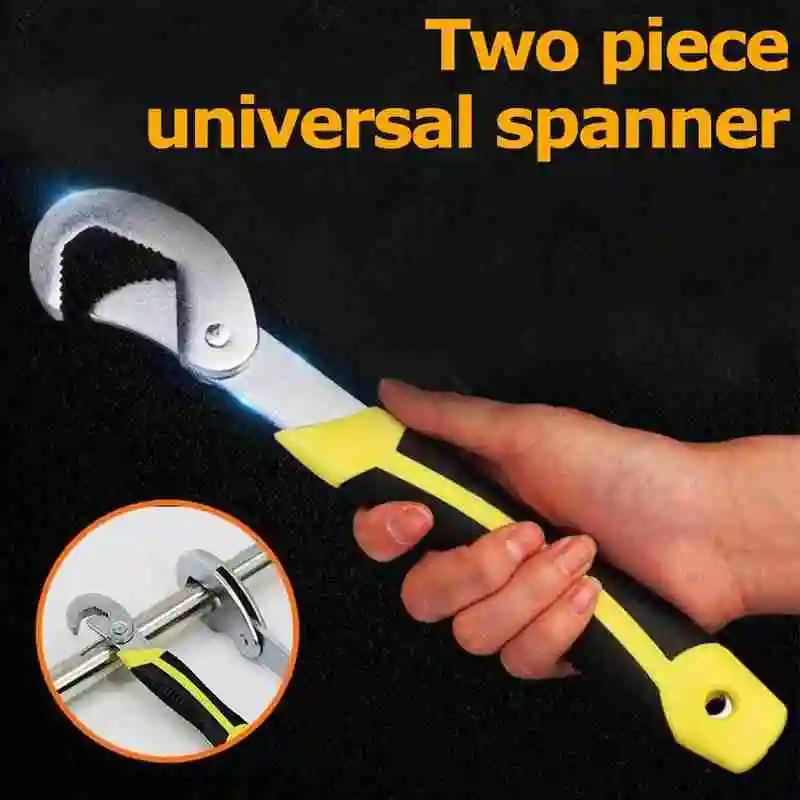 

2Pcs 9 ~ 32Mm Adjustable Wrench Spanner Set Multifunction Universal Quick Snap Soft Grip