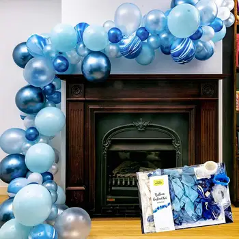 

Frozen Blue Balloon Garland Kit I 16ft Chrome Arch Baby Hen Bridal Shower Birthday 1st balloons Wedding Party Supplies