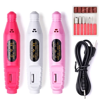 

1pc USB Electric Nail Drill Machine Nail Drill Bits Milling Cutters Gel Polish Remover Pedicure Dead Skin Remover Tools Set