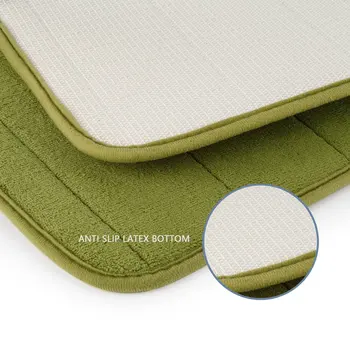 

Home Floor Vertical Grain Grass Green Elastic Cotton Carpet Mat 40*60cm