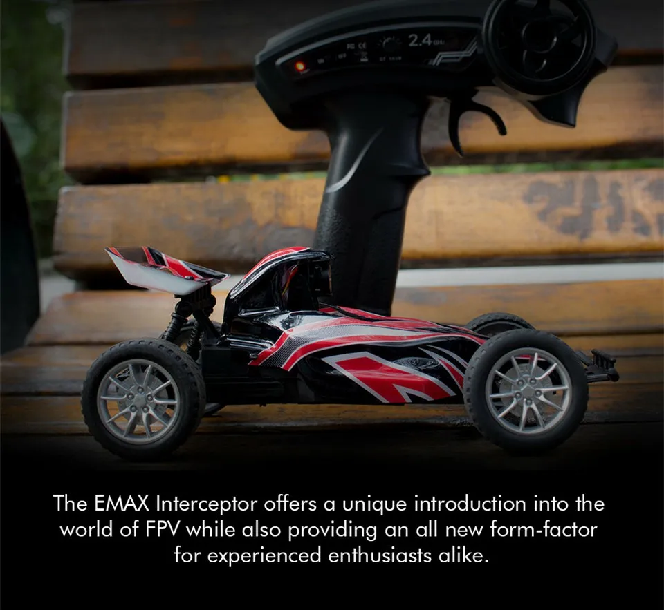 Emax 1/18 Interceptor FPV RC автомобиль электрический 1s 4,2 v 300mAh Lipo аккумулятор 600TVL камера 20 км/ч 2,4G передатчик w 25-200 МВт на плате