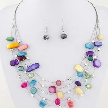 

Nigeria Party Fashion Jewelry Sets Colorful Necklace Elegant Women Earrings Cheap Jewelry Wedding Bridal Jewelry Set