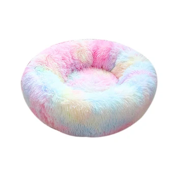 

Soft Pet Bed for Cat Small Dog Comfy and Fluffy Anti-Slip Waterproof Base Pet Nest Machine Washable Durable Rainbow Color Bed 20