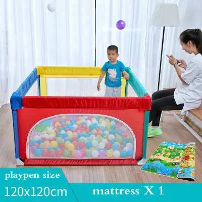 Baby Playpen Fence Foldable Alloy Steel Pipe Toddler Indoor Safety Play Pool Child Protection Play Yard 0~5 Years Old