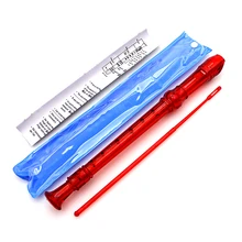 Прочный 8 отверстий прозрачный Fingering рекордер с чистящей штангой для класса красный