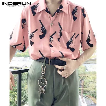 

Fashion Hawaiian Vocation Camisa Casual Breathable Blusa Streetwear Men Summer Printed Shirts Short Sleeve Lapel Shirt Plus Size