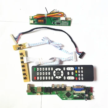 

For B141PW01 V0 V1 V2 LCD panel monitor T.V56 drive card board LVDS 1CCFL 30Pin keyboard+Remote+Inverter HDMI VGA USB AV DIY kit