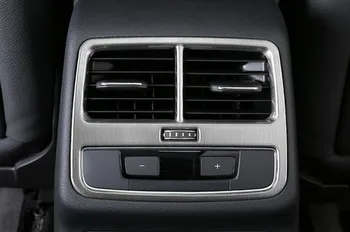 

Rear AC Air Vent Cover For Audi A4 B9 2016 2017 Sedan Avant Allroad Pearl Chrome Interior Armrest Box Accessories