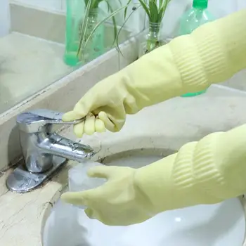 

1 Pair Natural Latex Gloves Garden Rubber Wear Resistant Working Gloves