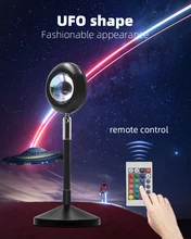 

Internet Celebrity Live Table Lamp USB Rechargeable Sunset Rainbow Projection RGB16 Color Remote Control Photography Fill Light