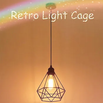 

Retro Light Cage Lampshade Only Retro Edison Metal Wire Cage Shaped Hanging Pendant Light Chandelier Lampshade (Without Bulb)
