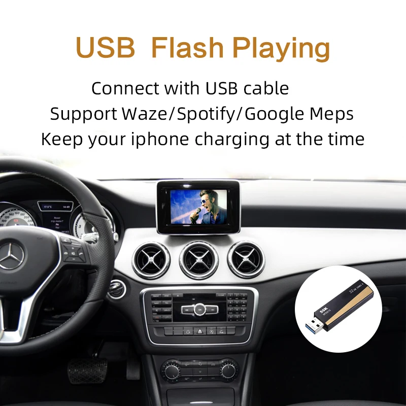 Sinairyu Беспроводной Wi-Fi Apple Carplay для Mercedes GLA класс X156 2013- NTG4.5 Автомобильная игровая поддержка обратная камера Plug and play