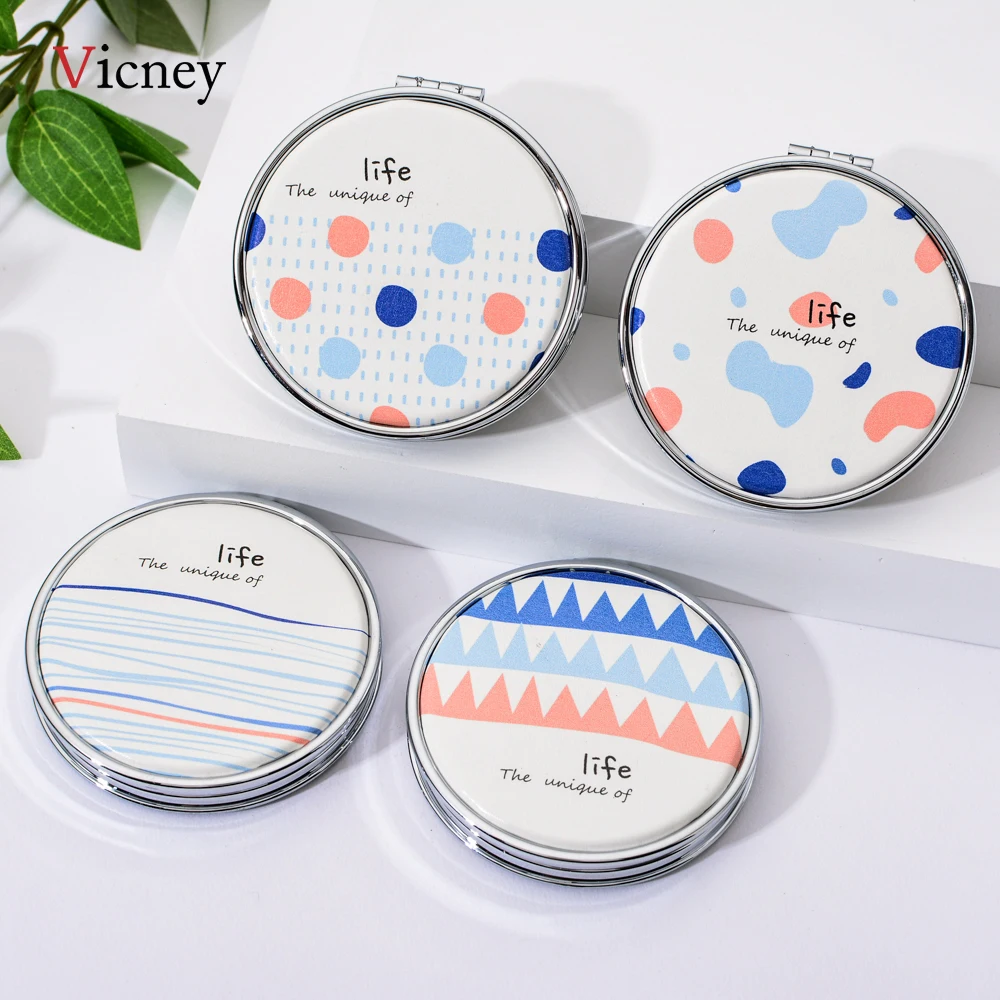 

Matching Color Element Beauty Mirror Geometric Women New Portable Makeup Tool Round Pop-up Cosmetic Pocket Mirrors Lady