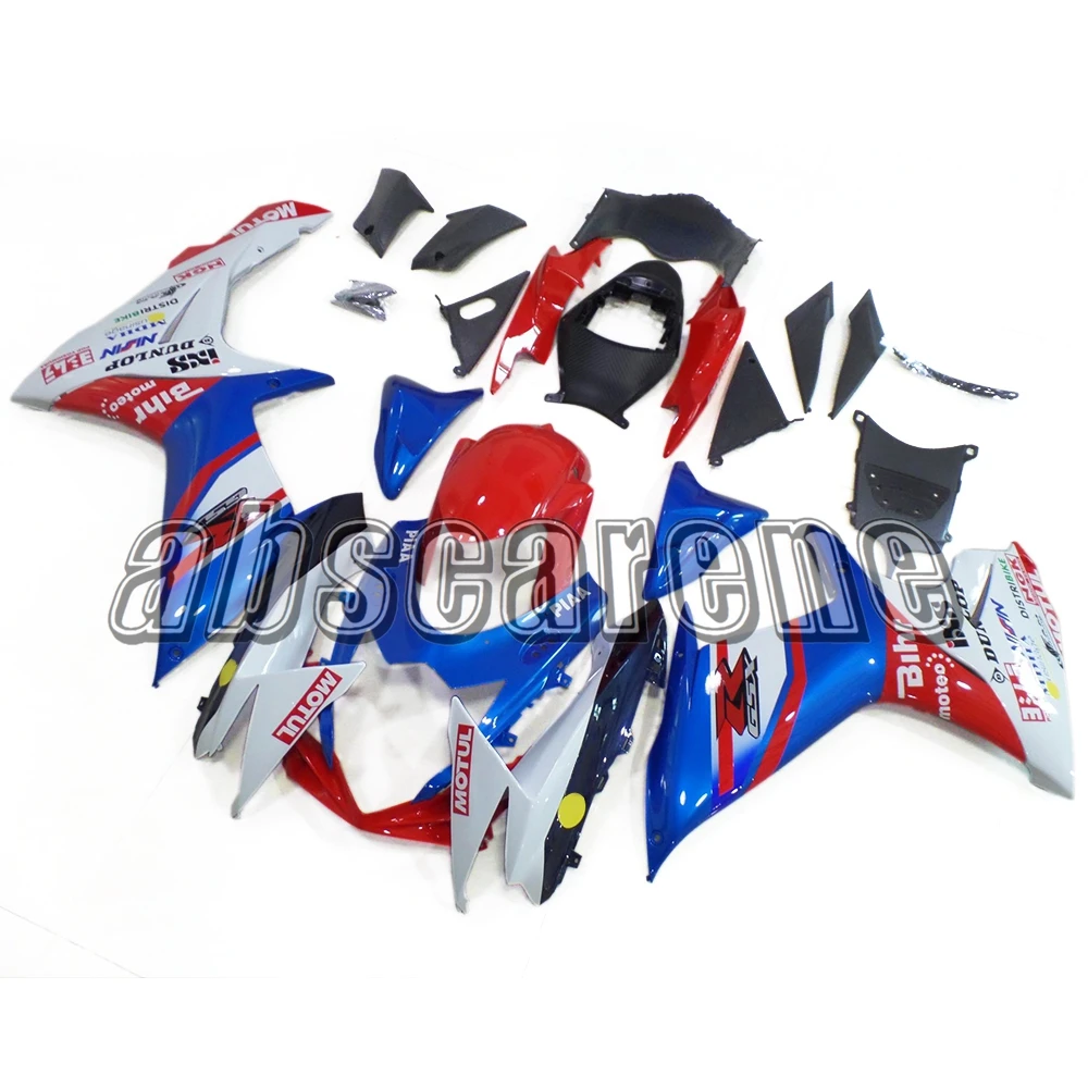 Полный обтекатели для Suzuki GSXR600 K11 2011 2012 2013 GSXR750, 11, 12, 13, 14, 15, 16 лет из АБС-пластика Пластик белого и синего цвета красными вставками