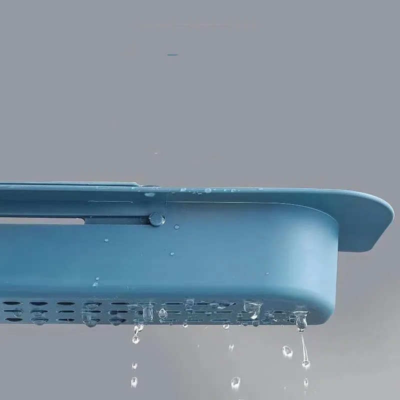 Telescopic sink shelf soap sponge drain rack expandable drainer sink tray holder adjustable drain basket home kitchen storage