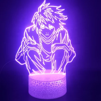 

Anime Death Note L-Lawliet 3D Lamp Cool Gift for Teenager Nightlight Touch Sensor Colorful with Remote Led Night Light Lamp