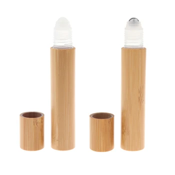 

15ml Bamboo Plastic Roll-on Bottles with Plastic/Stainless Steel Roller Balls for Essential Oil Perfume Lip Balms