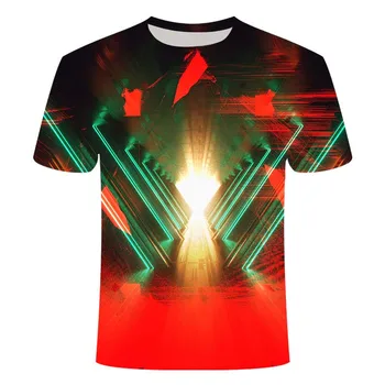 

2020 popular 3D color geometric T-shirt men's personality creative 3D top casual trend fashion street clothing t-shirt