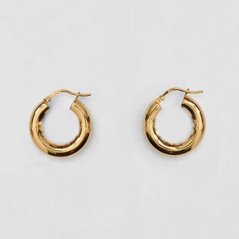 Стимпанк позолоченные круглые серьги с серебряным покрытием массивные маленькие большие серьги обручи минималистичные серьги