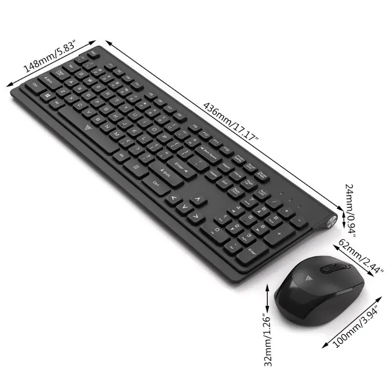 1 комплект ультра-тонкий Беспроводной клавиатура 2,4G с низким уровнем Шум Беспроводной Мышь мыши для Mac PC