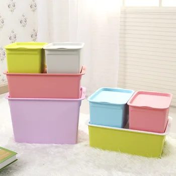

P Thick Large Plastic Multi-Function Colorful Storage Box Toy Cosmetics Storage Box with Lid