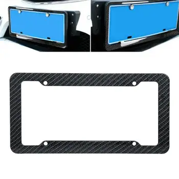 

License Plate Frame Black Carbon Fiber / Transparent Rear Accessories Protector Number Car Cover Plate Bracket For Front B3L8