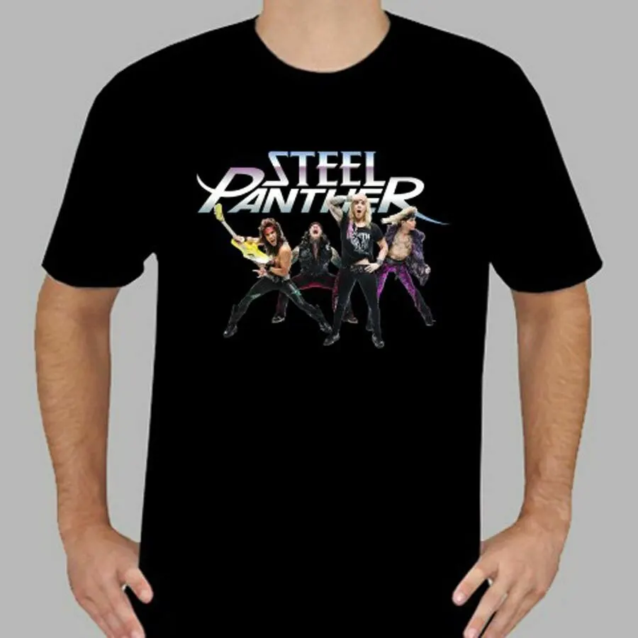 New Steel Panther Old School Rock Band Men Black T-Shirt S-5XL Woman |