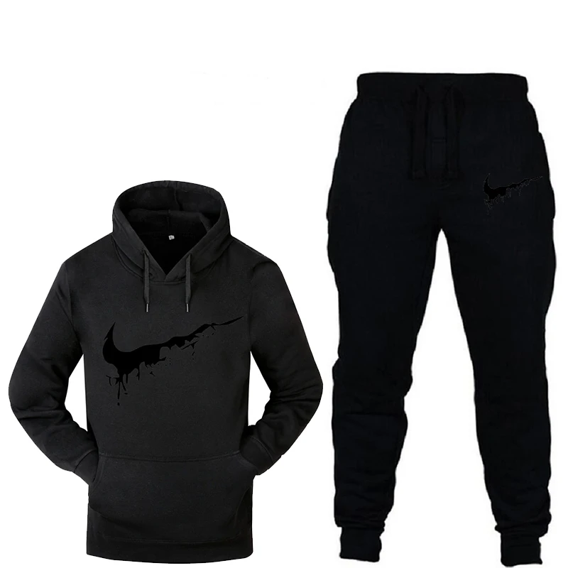 

Men's 2019 autumn and winter hoodie suit comfortable warm multi-color multi-code optional for outdoor sports overalls