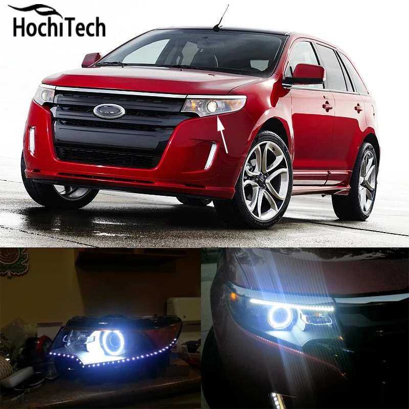 for Ford Edge 2011 2012 RGB LED headlight rings halo angel demon eyes with remote controller
