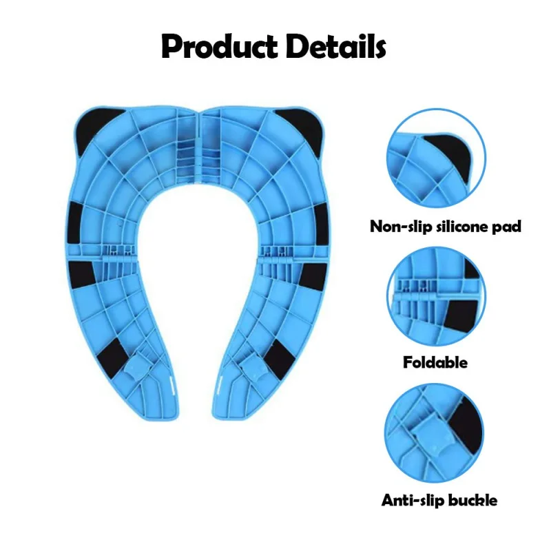 Детский складывающийся горшок, сиденье, тренировочный защитный чехол для детей, портативная подушка для унитаза, многоразовое сиденье на унитаз, 8 анти-скользящие прокладки