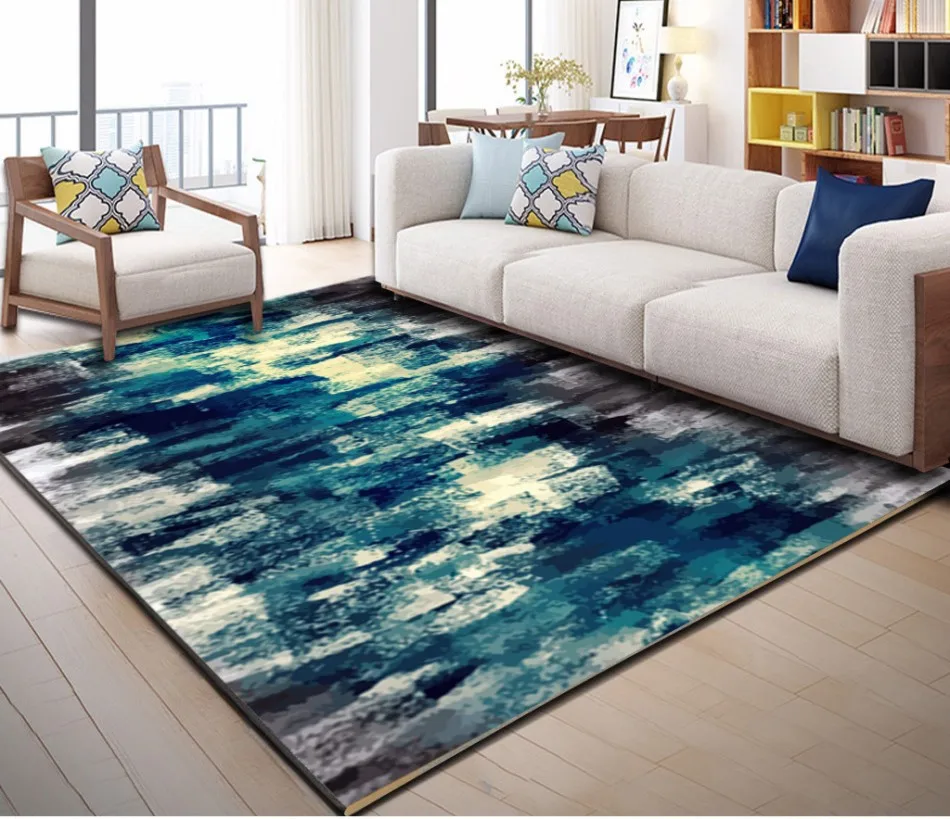 

waterproof wallpaper 3d flooring papel de parede 3d wallpaper Simple abstract color block pattern living room bedroom bedside carpet floor