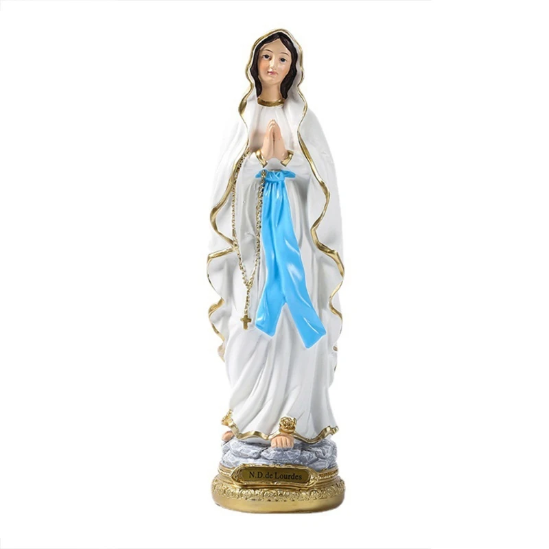 Our Lady of Lourdes Blessed Virgin Mother Mary Catholic Religious Gift Colored Resin Figurine Statue patch emblems,ornament crafts,miniature figurines,resin ornaments,miniature ornament,lucky cat statue,resin crafts,miniature duck figurines,crystal ornament,celtic knot charms