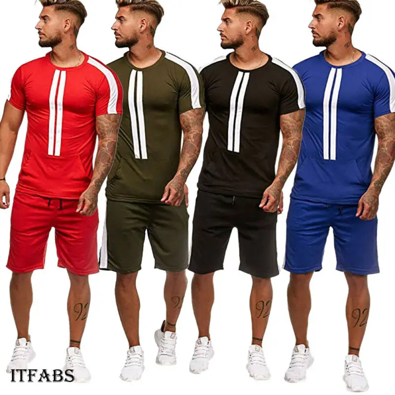HOT Mens Casual Sport Suit T-shirt Top Bottom Sport Suit Sets Sportswear Two Piece Set All Cotton Thin Full TrackSuit Men's Set HOT Mens Casual Sport Suit T-shirt Top Bottom Sport Suit Sets Sportswear Two Piece Set All Cotton Thin Full TrackSuit Men's Set
