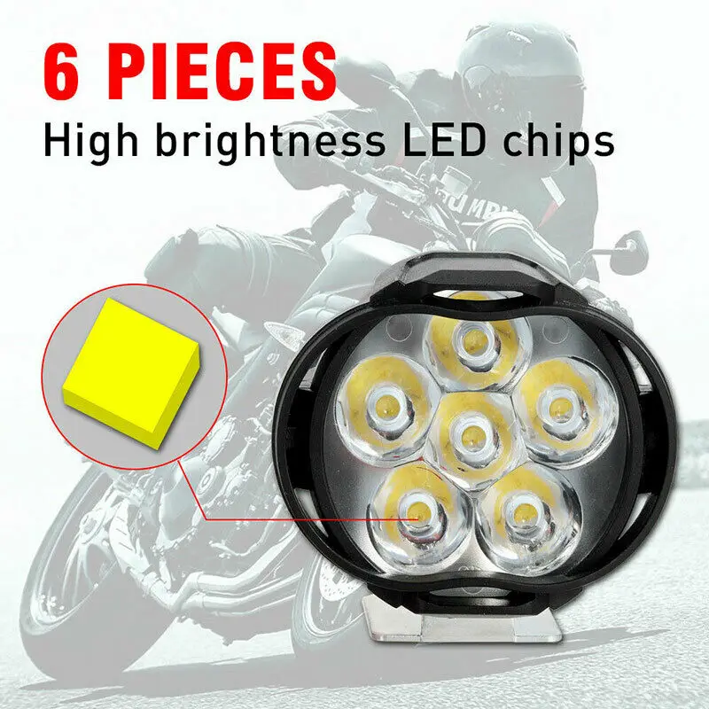 2pcs Car Motorcycle Headlight Spot Fog Lights 6 LED Front Head Lamp 12V 10W ATV Car Motorcycle Waterproof Fog Light| | - AliExpress
